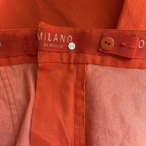 NEW Milano Di Rouge Nira Cargo Pant Women's Large Orange Stretch Logo Streetwear - Picture 8 of 10
